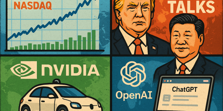 US digest: Tech gains lift markets, Trump–Xi meeting set, Nvidia partners with Uber