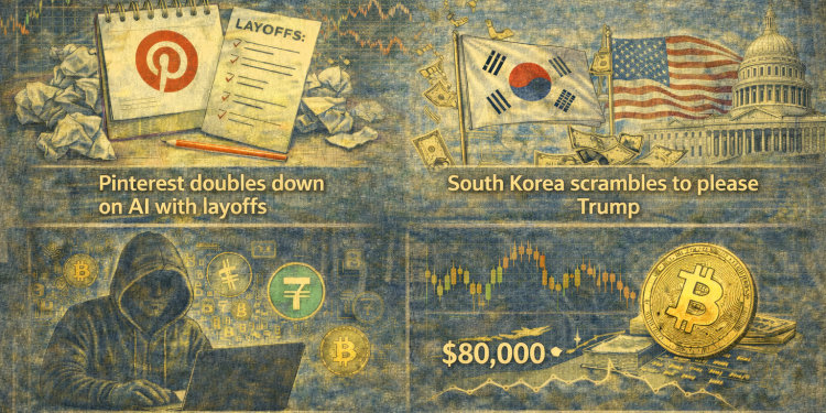 Evening digest: Bitcoin’s $80K test, Pinterest cuts jobs, Korea’s tariff scramble